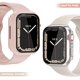 thumbnail image 4 of [2 Pack] Compatible for Apple Watch 45mm Screen Protector Case Bumper Cover, Sport Clear Hard PC Shockproof Protective Tempered Glass Frame for iWatch Series 8 & 7 (Pink+Clear, 45MM), 4 of 5