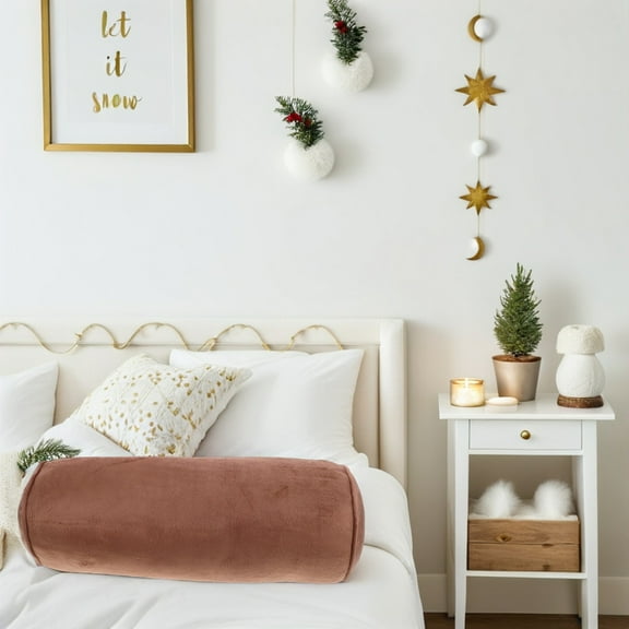 FRCOLOR Memory Foam Neck Roll Pillow: Round Cylinder Pillow Foot Rest Sleeping Yoga and Bedtime Cushion for Neck, Foot, and Waist Support