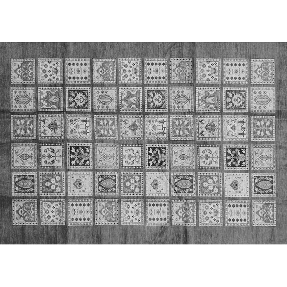 Ahgly Company Indoor Rectangle Abstract Gray Modern Area Rugs, 2' x 5'