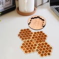 thumbnail image 2 of 4 posavasos de madera con forma de panal de , posavasos para bebidas frías, posavasos, posavasos para oficina, escritorio, cafetería, cocina, 2 of 5