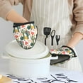 thumbnail image 6 of Pofeuu Summer Cactus With Blooming Print Thickened Mini Silicone Oven Mitts Heat Resistant, Rubber Oven Mitt Gloves, Finger Pinch Grips, Pot Holder, Silicone Potholder, 6 of 7