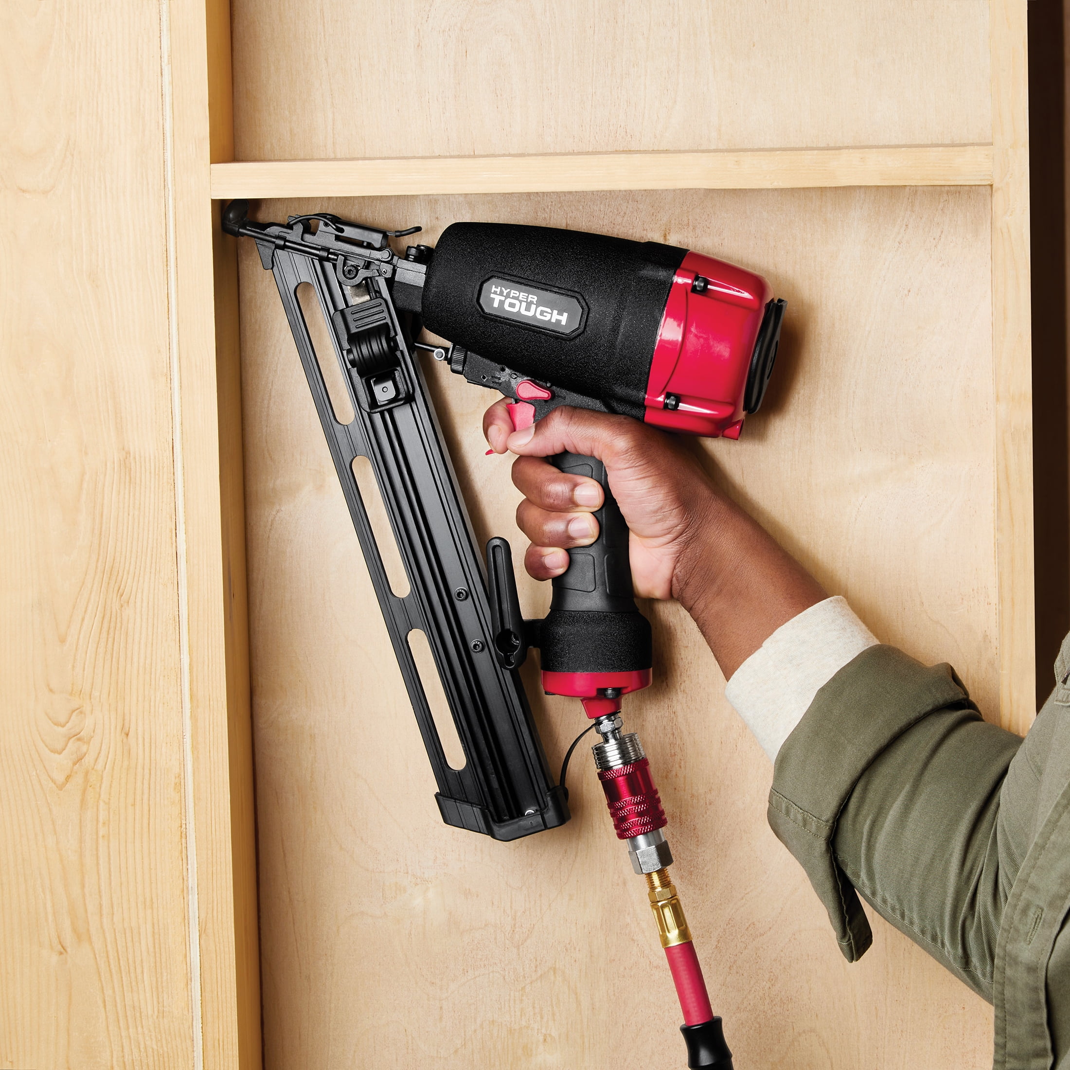 Hyper Tough 15 Gauge Pneumatic Angle Finish Nailer, Angled Finish Nail Gun