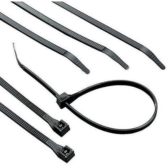 GB Gardner Bender 46-308UVB 8" Black Heavy Duty UV Resistant Cable Ties 100 Count