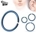 thumbnail image 4 of Seamless Nose Ring Bendable Steel Nose Hoop 20G 18G 16G Black Gold Multi, 4 of 8