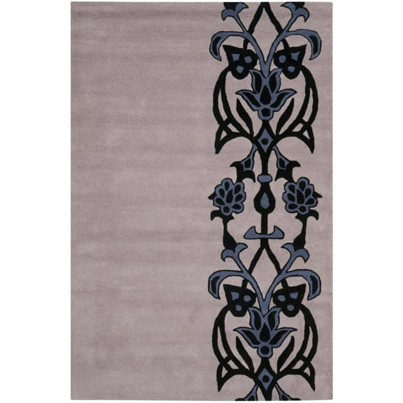 Safavieh Handmade Soho Gaetana N.Z. Wool Rug Beige/Purple 5' x 8' 5' x 8' Purple Rectangle