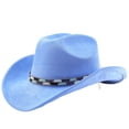 thumbnail image 3 of LILIYA Unisex Western Cowboy Hat with Metal Accent Braided Band Classic Wide Brim Headwear for Western Themed Events and Celebration Gatherings, 3 of 4