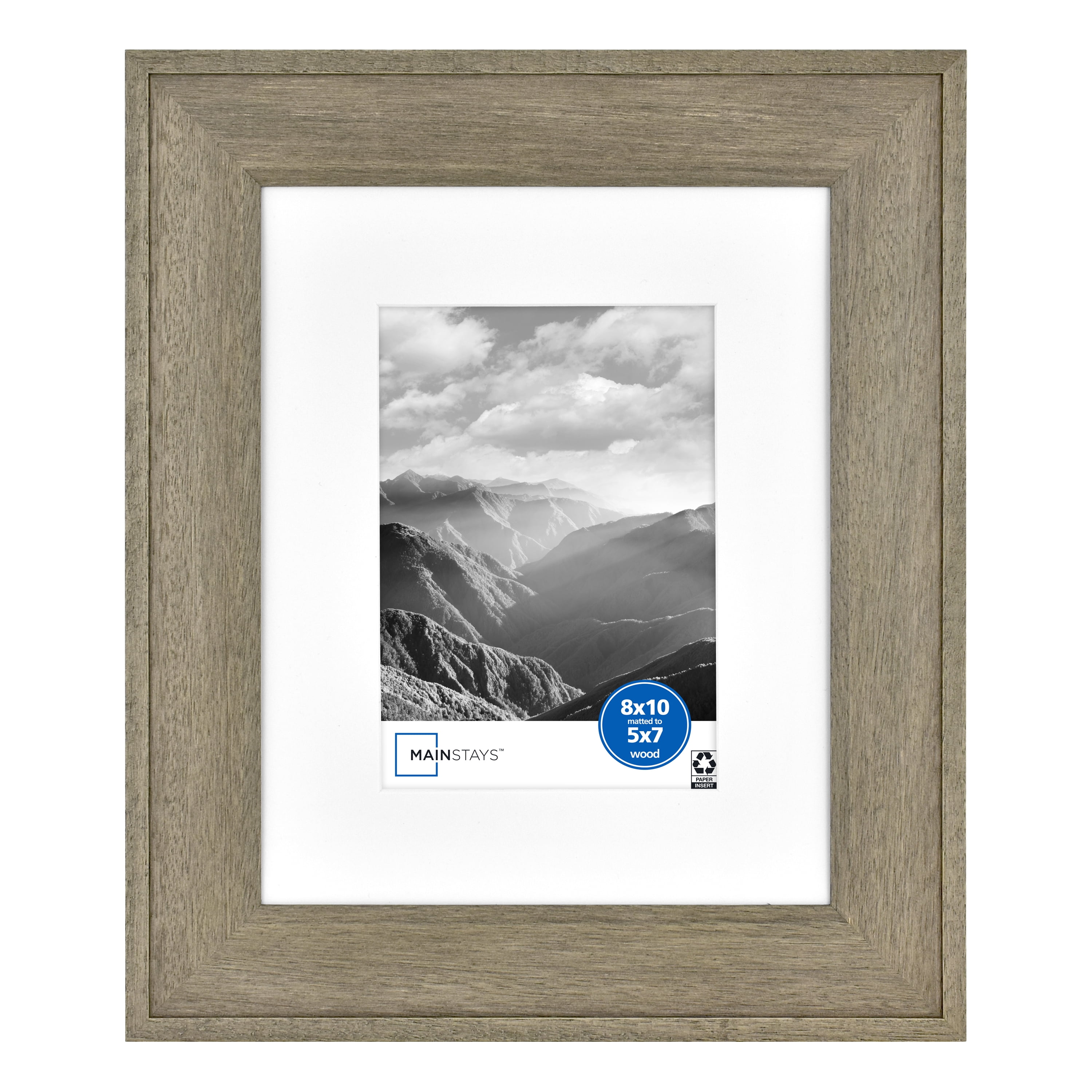 Mainstays 8"x10" matted to 5"x7" Rustic Wood Tabletop Picture Frame