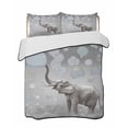 thumbnail image 2 of Gray Elephants Twin Size Down Alternative Comforter, Lightweight Comforter Quilt Bedding Set with Pillow Shams Modern Vintage Elephants Blowing Bubbles All Seasons Bed Comforter Duvet Insert 68"x86", 2 of 7
