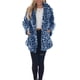 thumbnail image 3 of Chaquetas de Piel Sintética para Mujer, Otoño-Invierno, con Solapa de Leopardo, Mangas Largas, Abrigos Holgados con Bolsillos. Azul XL, 3 of 8