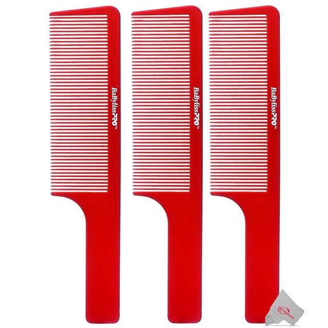 Three BaBylissPRO Barberology 9 Inch Clipper Comb - Red