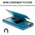 thumbnail image 6 of Design for Samsung Galaxy Note 20 5G Wallet Phone Case with Tempered Glass Screen Protector Credit Card Holder Slot, Leather Stand Kickstand Magnetic Back Flip Protective Cover Cases Blue, 6 of 12