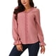 thumbnail image 1 of Blusa de encaje con escote en V y mangas de linterna para mujeres de INSPIRE CHIC, 1 of 5