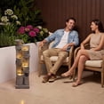 thumbnail image 5 of 49.6 Inch 5-Tier Cascading Water Fountain, Freestanding Stone Textured Column Waterfall with Warm LED Lights, UV Weather Resistant, Low Noise Relaxing Zen Decor for Garden, Patio, Backyard & Porch, 5 of 8