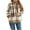 Khaki, variant on Womens Half Zip Hoodies Sweatshirts Quarter Zipper Fuzzy Fleece Hooded Blouse Plaid Printed Long Sleeve Pullover Plush Outwear Tops Khaki XS