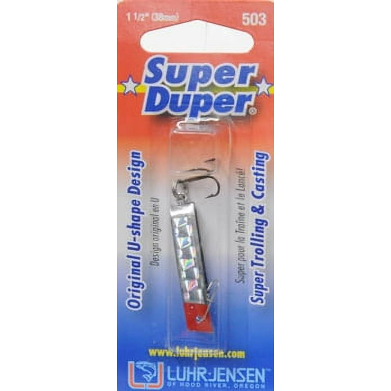 Luhr Jensen Super Duper Casting/Trolling U-Shaped Spoon Lure 1 1/2 1/6oz  Chrome/Silver Prism-Lite