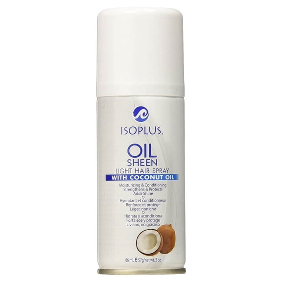 Isoplus Oil Sheen Light Hair Spray with Coconut Oil, 2 Oz., Pack of 2