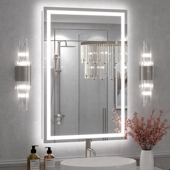 GODCHAR 24"x36" LED Mirror for Bathroom, 24V Pro Backlit & Frontlit Vanity Mirror, UL Certified Anti-Fog Dimmable