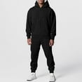 thumbnail image 2 of BXINGOHAI Mens 2 Pieces Sweatsuits Cotton Breathable Tracksuits Solid Big And Tall Hoodies Pullover Sweatshirts And Elastic Waist Sweatpants Athletic Running Workout Sets With Pocket White,XXXL, 2 of 6