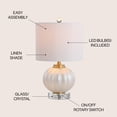 thumbnail image 4 of JONATHAN Y Pearl 17.5" Glass/Crystal LED Table Lamp, White/Brass Gold, JYL2076B, 4 of 8