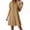 Light Brown, variant on Laqbezok Women's V-Neck Short Sleeve Dress, Casual Cotton Linen Feel A-Line Sundress, Textured Solid Color Shift Dress with Back Zipper