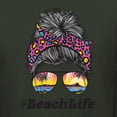 thumbnail image 2 of Messy Bun BeachLife | Cool Neon Leopard Print Bandana | Sunglasses Vaction Beach Paradise Fashion Unisex Hoodie Sweatshirt, Forest Green, 2XL, 2 of 5