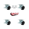 thumbnail image 2 of 3.25 Inch Phenolic Caster Set with Ball Bearings 4 Brake 2 Swivel Lock SCC, 2 of 2