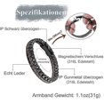 thumbnail image 2 of ZHAOCHENG Pulsera de hombre Pulsera de cuero para hombre Pulsera de acero inoxidable con imán, 2 of 5