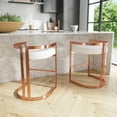 thumbnail image 4 of Butler Specialty Clarence Rose Gold & White Faux Leather Counter Stool, 4 of 7