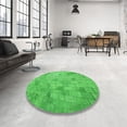 thumbnail image 3 of Ahgly Company Indoor Round Patterned Neon Green Area Rugs, 5' Round, 3 of 6