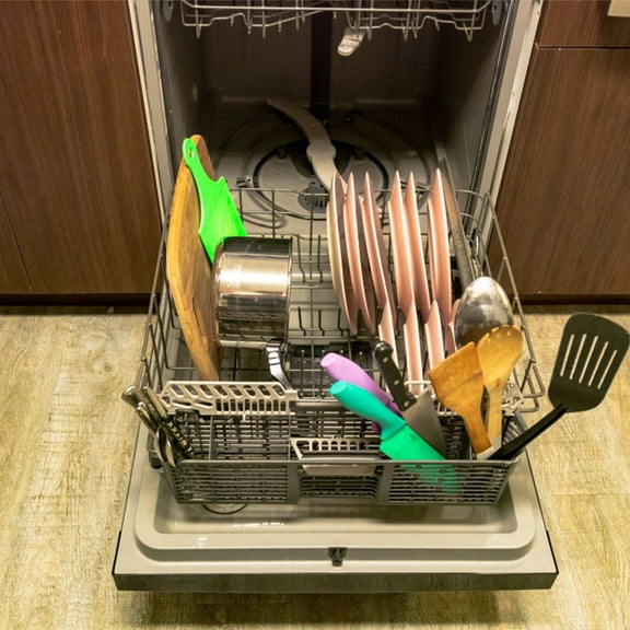 STOBOK Plastic Dishwasher Basket for Silverware Utensil Storage with Carry Handle