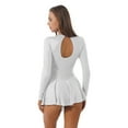 thumbnail image 3 of YONGHS Women's Rhinestone Figure Skating Dress Long Sleeves Spandex Gymnastics Leotard White M, 3 of 7