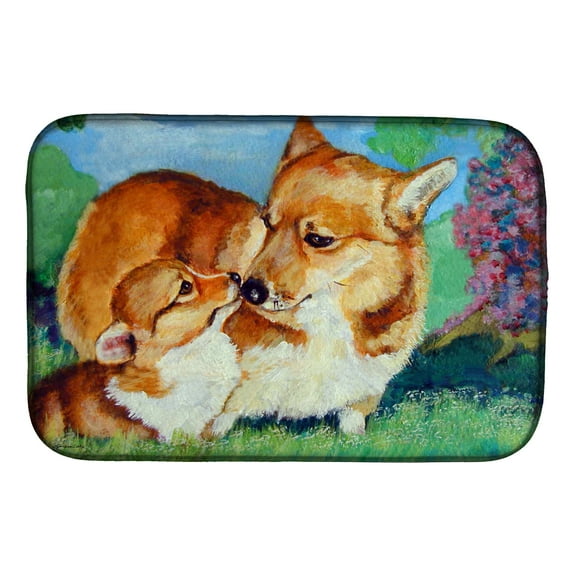 Corgi Momma's Love Dish Drying Mat