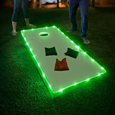 Brightz TossBrightz, Cornhole Beanbag Toss Game Set, Green, Light Kit, All Ages
