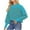 Sky Blue, variant on Sweaters for Women Crewneck Striped Cropped Sweater Long Sleeve Side Slit Trendy Oversized Pullover Jumper Tops(Army Green,L)