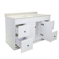 thumbnail image 5 of Design House 590828 Wyndham 2-Door 4-Drawer Bathroom Vanity with Cultured Marble 4" Center set White on White Vanity Top, Unassembled, 49x22, White, 5 of 18