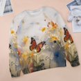 thumbnail image 6 of Watercolor Butterfly Womens Casual Crewneck Sweatshirt Long Sleeve Tops Cute Pullover Loose Fit, 6 of 7