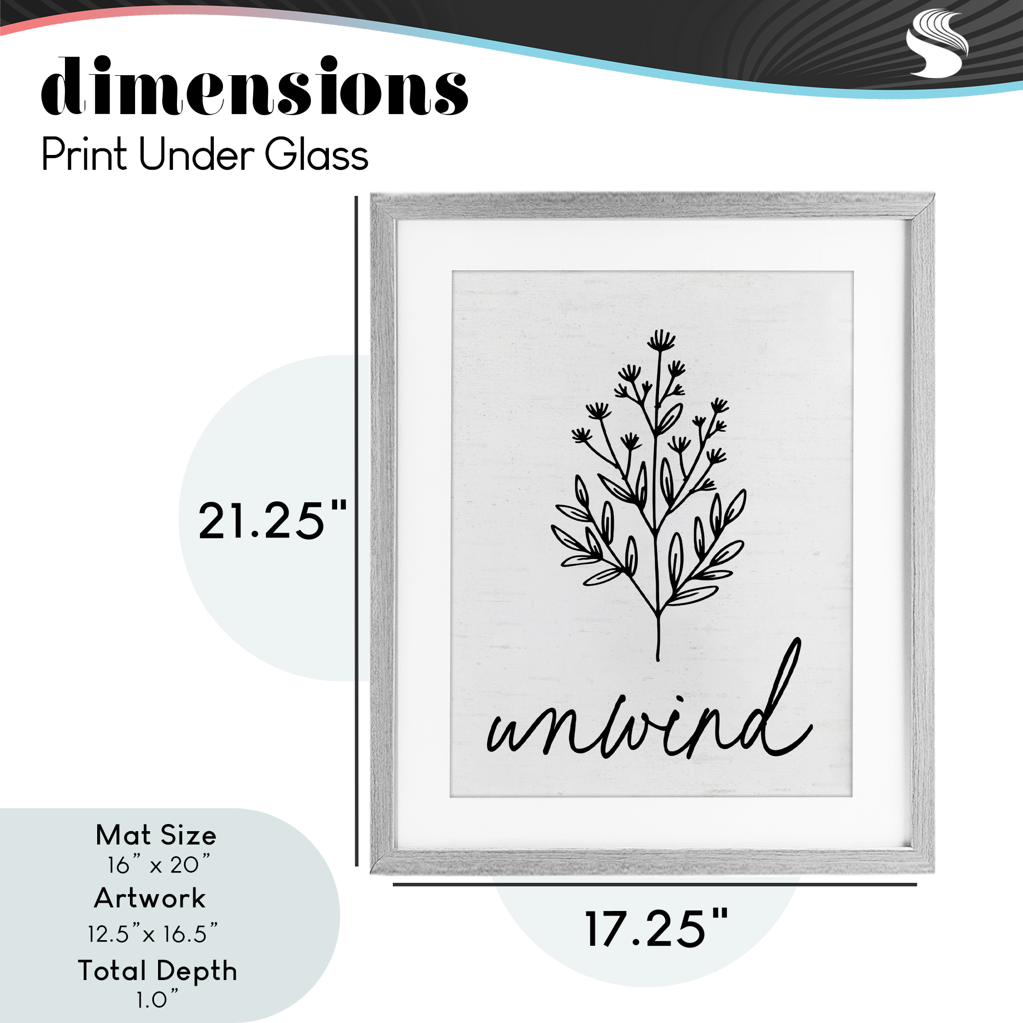 Bathroom Herb Unwind Gray Framed Print Under Glass, design by Lettered and Lined