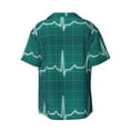 thumbnail image 2 of Fotbe ECG Wave print Short Sleeve Button Down Shirts for Men Casual Summer Beach Wrinkle Free Shirt-3X-Large, 2 of 7