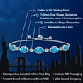 thumbnail image 2 of Gem Stone King 925 Sterling Silver Simulated Blue Opal and Moissanite Tennis Bracelet for Women | 3.15 Cttw | Gemstone October Birthstone | Oval Cabochon 7X5MM | Fully Adjustable 10 inch, 2 of 6