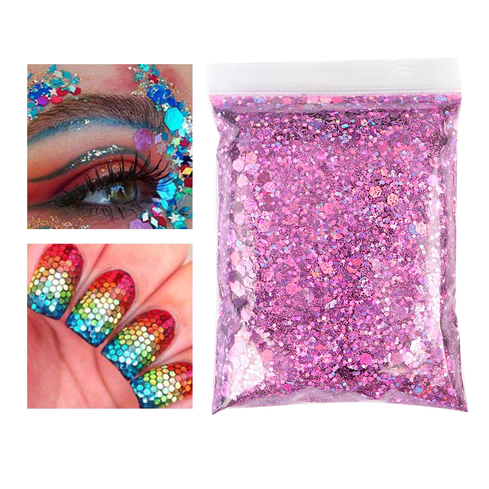 Gazechimp 5x1Bag 50g Nail Glitter Sequins Paillette Flakes 3D Nail Art Decor Peach