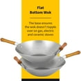 thumbnail image 7 of Ken Hom Flat Bottom Non-Stick Wok, 14" Carbon Steel Silver Stir Fry Cooking Pan, 7 of 7