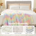 thumbnail image 5 of Sivio Weighted Blanket for Adults Queen Size, Reversible Heavy Blanket for Couch Sofa Bed, Long Plush Faux Fur & Fluffy Sherpa, Helps Better Sleep, 60" x 80" 20lbs Rainbow, 5 of 9