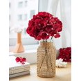 thumbnail image 4 of Morttic 10 Pcs Artificial Flowers Silk Hydrangea Silk Heads with Stems Hydrangea Fake Flowers for Wedding Home Party Shop Baby Shower Decor, Red, 4 of 7