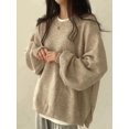 thumbnail image 5 of Women'S Oversized Sweaters Long Sleeve Crew Neck Fuzzy Knit Casual Chunky Pullover Sweater Fall Khaki S, 5 of 7