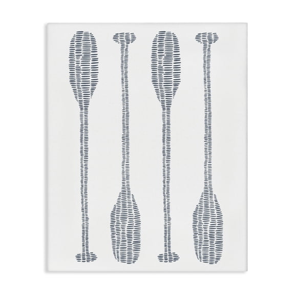 Stupell Industries Minimal Boat Oars Coastal Painting Gallery Wrapped Canvas Art Print Wall Art, 16 x 20