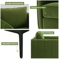 thumbnail image 2 of Lovableguy Velvet Accent Chair,Mid-Century Modern Armchair with Metal Legs and Pillow,Single Sofa Side Chair for Living Room Reading Room,Green, 2 of 7