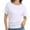 White, variant on Womens Short Sleeve Boat Neck Side Shirring Dolman Drape Top