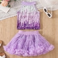 thumbnail image 6 of MEZZALL Carnival Summer Girls' Sequined Tank Tops Tutu Skirt Set Festive Casual Outfit Sets Kids Holiday Gatherings, 6 of 7