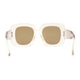thumbnail image 4 of Womens Oversized Thick Plastic Mod Minimal Fashion Rectangle Sunglasses Beige Brown, 4 of 4