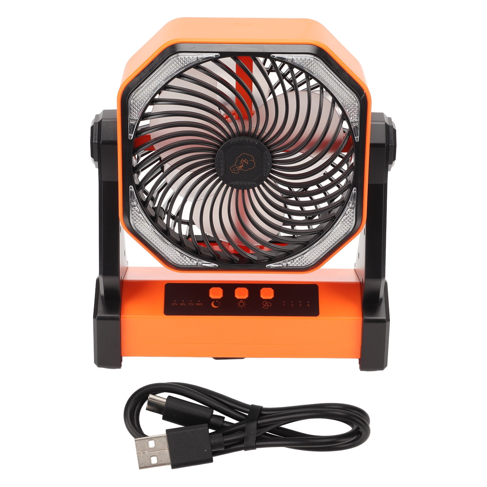 Camping Fan, Camping Fan With LED Lantern 4 Levels 20000mAh Battery Large Air Volume USB